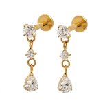 Piercing Labret Titânio Com Pingente Gold