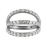 Piercing Argola Click com Zircônia Três Fios Titânio Silver