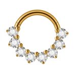 Piercing Argola Titânio Segmento Articulado Zircônia Cravejada Gold