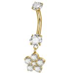 Piercing Umbigo com Pingente Flor Gold